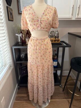 Nasty Gal Floral Maxi Cutout Dress